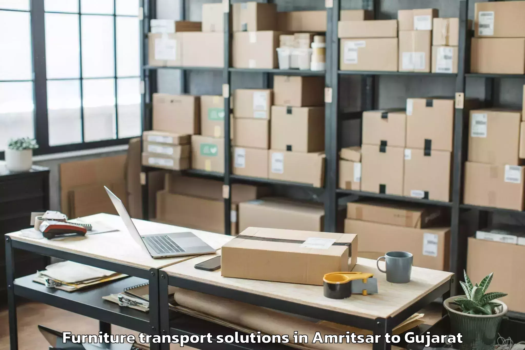 Quality Amritsar to Umarpada Furniture Transport Solutions